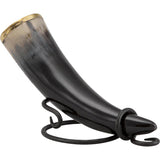 Carved Wolf Drinking Horn With Stand-GoblinSmith
