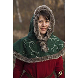 Embroidered Hood With Fur-GoblinSmith