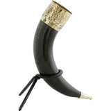 Fleur-De-Lys Rim Drinking Horn With Stand-GoblinSmith