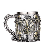 Skulls and Dragon Skeleton Insulated Resin and Stainless Steel Mug-GoblinSmith