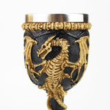 Gothic Wine Goblet With 3D Skeleton Dragon Retro Stainless Steel & Resin Wine Glass-GoblinSmith