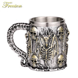 Skulls and Dragon Skeleton Insulated Resin and Stainless Steel Mug-GoblinSmith