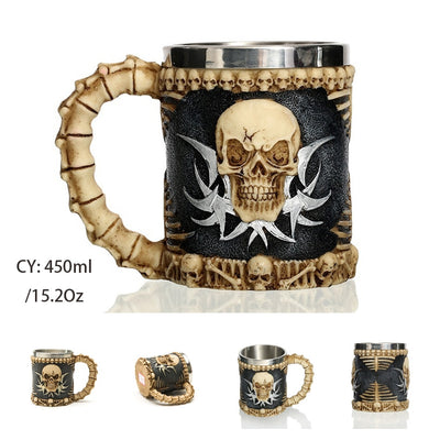 Skull and Blades Insulated Resin and Stainless Steel Mug-GoblinSmith