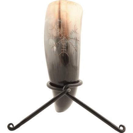 Small Helm Of Awe Viking Drinking Horn With Stand-GoblinSmith