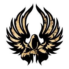 Mytholon live action role play gear featuring a dramatic winged design with a cloaked figure