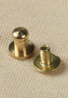 Button Rivet 5x, 7,6 x 4,5mm, M3, Brass-GoblinSmith
