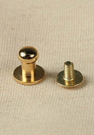 Button Rivet 5x, 9,5 x 6,2mm, M3, Brass/Gold-GoblinSmith