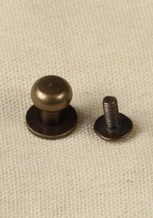 Button Rivet 9,7 x 8,0mm, M3, Antique Brass-GoblinSmith
