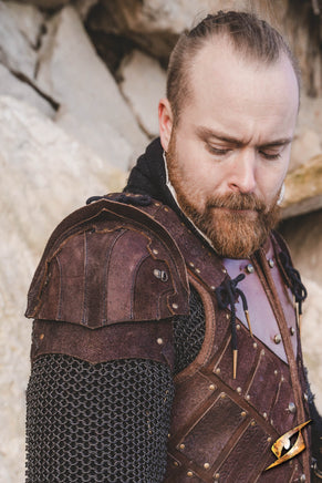 Woodsman Suede Shoulder Armour-GoblinSmith