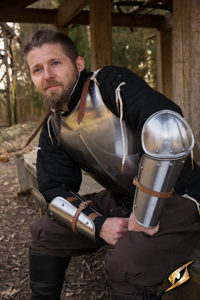 Enclosed Arm Protection - Polished Steel-GoblinSmith