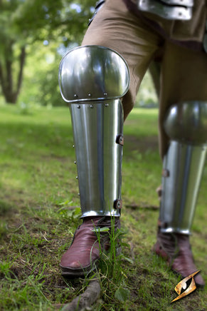 Enclosed Leg Protection - Polished Steel-GoblinSmith