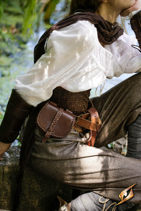 Medieval leather pouch - Small-GoblinSmith