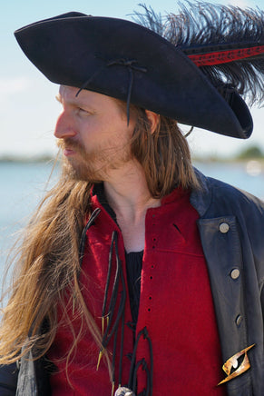 Simple Leather Pirate Tricorn Hat-GoblinSmith