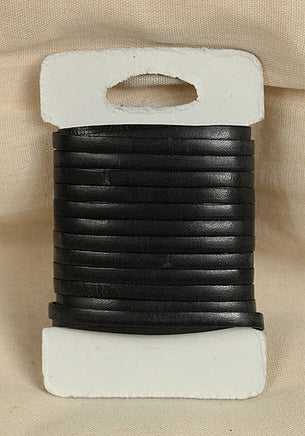 Bossed Braided Strap Full-Grain Leather 5m Black-GoblinSmith