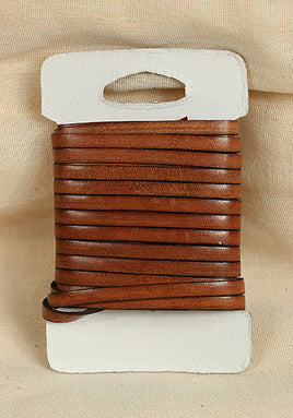 Bossed Braided Strap Full-Grain Leather 5m Brown-GoblinSmith