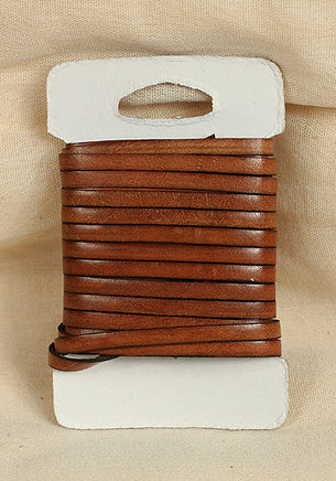 Bossed Braided Strap Full-Grain Leather 5m Brown-GoblinSmith