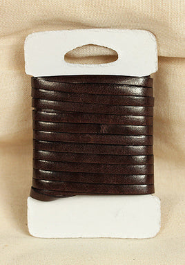 Bossed Braided Strap Full-Grain Leather 5m Dark Brown-GoblinSmith