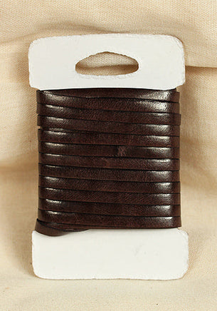 Bossed Braided Strap Full-Grain Leather 5m Dark Brown-GoblinSmith