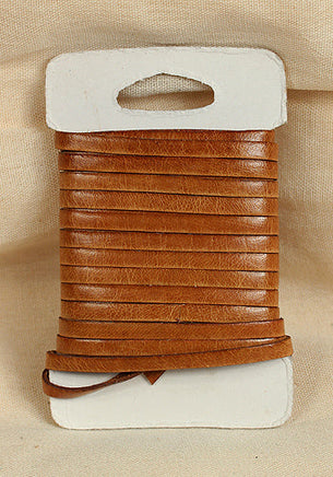 Bossed Braided Strap Full-Grain Leather 5m Natural-GoblinSmith