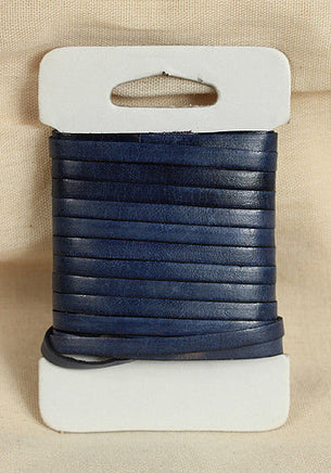 Bossed Braided Strap Full-Grain Leather 5m Blue-GoblinSmith