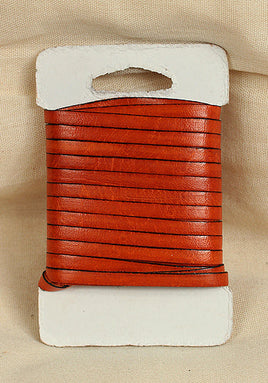Bossed Braided Strap Full-Grain Leather 5m Orange-GoblinSmith