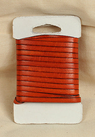 Bossed Braided Strap Full-Grain Leather 5m Orange-GoblinSmith