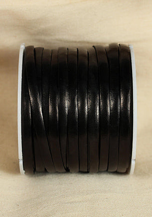 Bossed Braided Strap Full-Grain Leather 25m Black-GoblinSmith