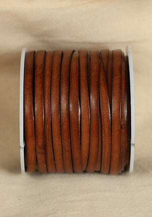 Bossed Braided Strap Full-Grain Leather 25m Brown-GoblinSmith