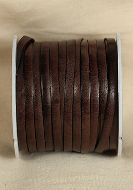 Bossed Braided Strap Full-Grain Leather 25m Dark Brown-GoblinSmith