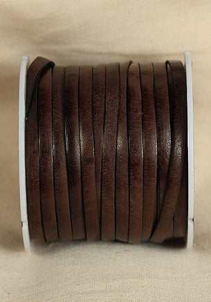 Bossed Braided Strap Full-Grain Leather 25m Dark Brown-GoblinSmith