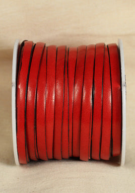 Bossed Braided Strap Full-Grain Leather 25m Red-GoblinSmith