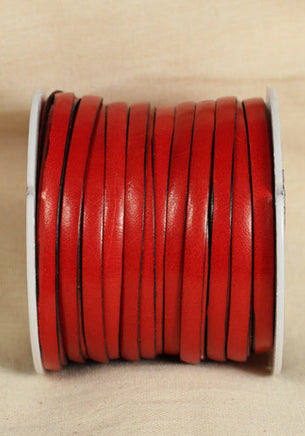 Bossed Braided Strap Full-Grain Leather 25m Red-GoblinSmith