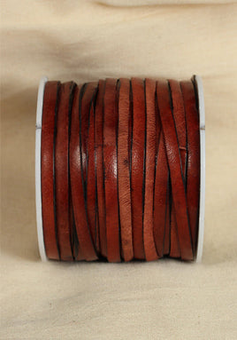 Bossed Braided Strap Full-Grain Leather 25m Bordeaux-GoblinSmith