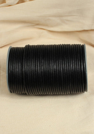 Leather Cord Creativa (2mm), 1m Black-GoblinSmith