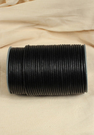 Leather Cord Creativa (4mm), 25 m Black-GoblinSmith