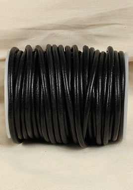 Leather Cord Creativa (6mm), 2,5 m Black-GoblinSmith