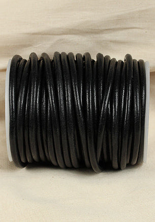 Leather Cord Creativa (6mm), 2,5 m Black-GoblinSmith
