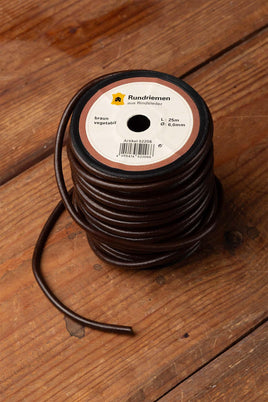 Leather Cord Creativa (6,0mm), 25 m Brown-GoblinSmith