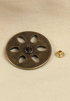 Rivet-Plate with Flower Antique Brass-GoblinSmith