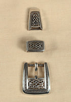 Buckle Set Celtic Knot Antique Silver-GoblinSmith