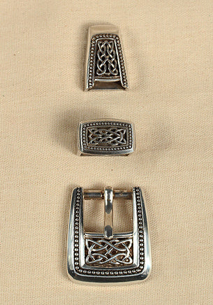 Buckle Set Celtic Knot Antique Silver-GoblinSmith