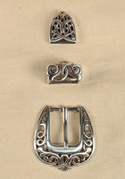 Buckle Set Celtic Antique Silver-GoblinSmith