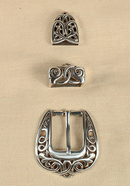 Buckle Set Celtic Antique Silver-GoblinSmith