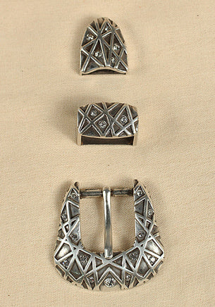 Buckle Set Rhinestone Antique Silver-GoblinSmith