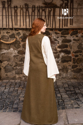 Wool Surcot Albrun Autumn Green-GoblinSmith