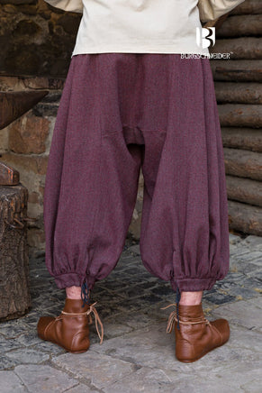 Rus Pants Borys Herringbone Burgundy/Grey-GoblinSmith