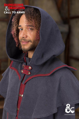 Dungeons & Dragons Warlock Hood Grey/Red-GoblinSmith