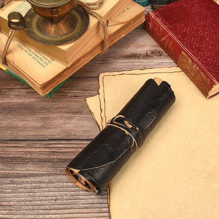 Black Rolled Leather Journal-GoblinSmith