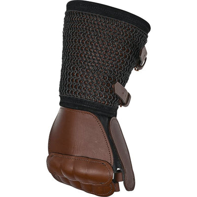 Leather Gauntlet With Chainmail-GoblinSmith