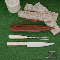 Bone Handle Cutlery Set with Sheath-GoblinSmith